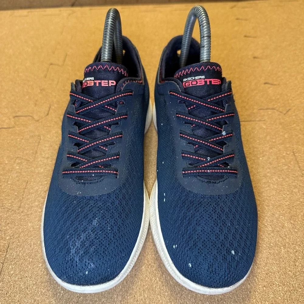 Skechers GOstep Navy Pink Mesh Walking Shoes Sneakers 14500 Womens‎ Size 6 Comfy